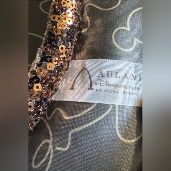 Disney Aulani Mouse Ears Headband with Bow and Flower - Black and Gold - Picture 3 of 4